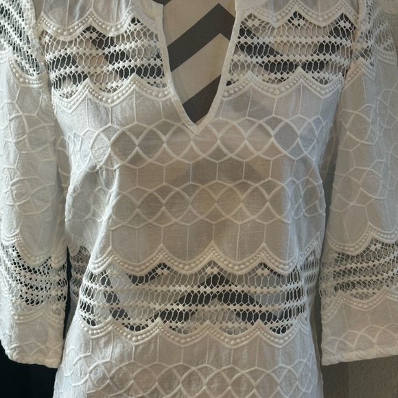 Cabi Majorca Fringe Coverup White Size Small - Picture 5 of 8